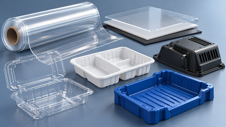 Thermoplastic sheets for thermoforming with roll-fed and sheet-fed plastic products.png