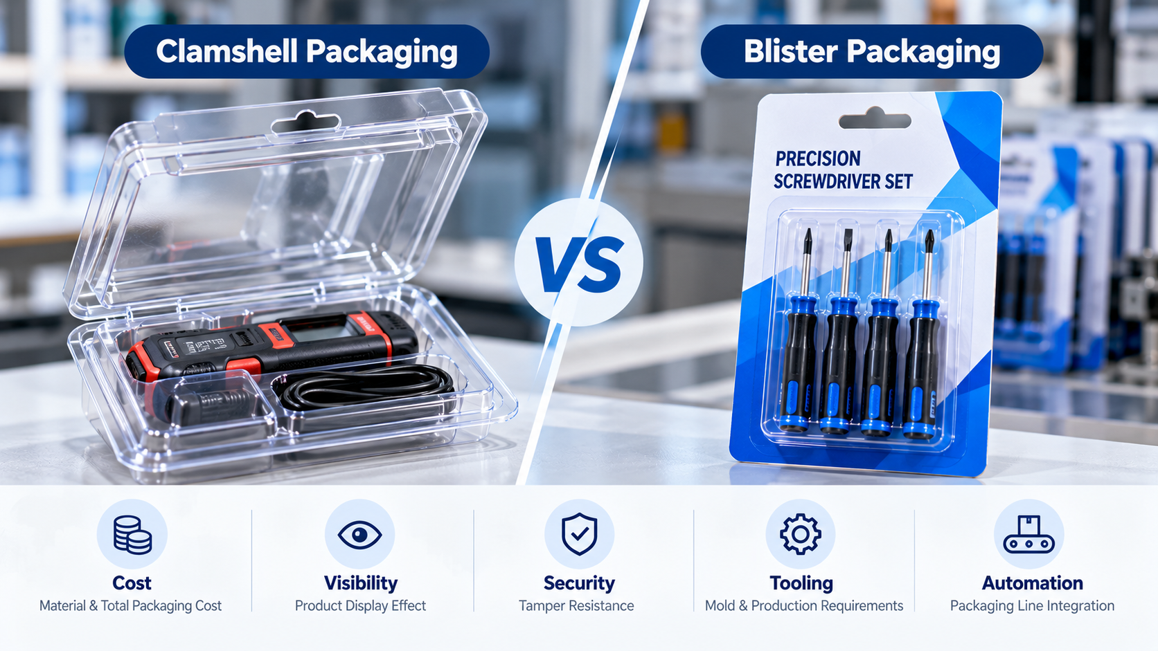 Clamshell vs blister packaging comparison for retail products Clamshell vs blister packaging comparison for retail products